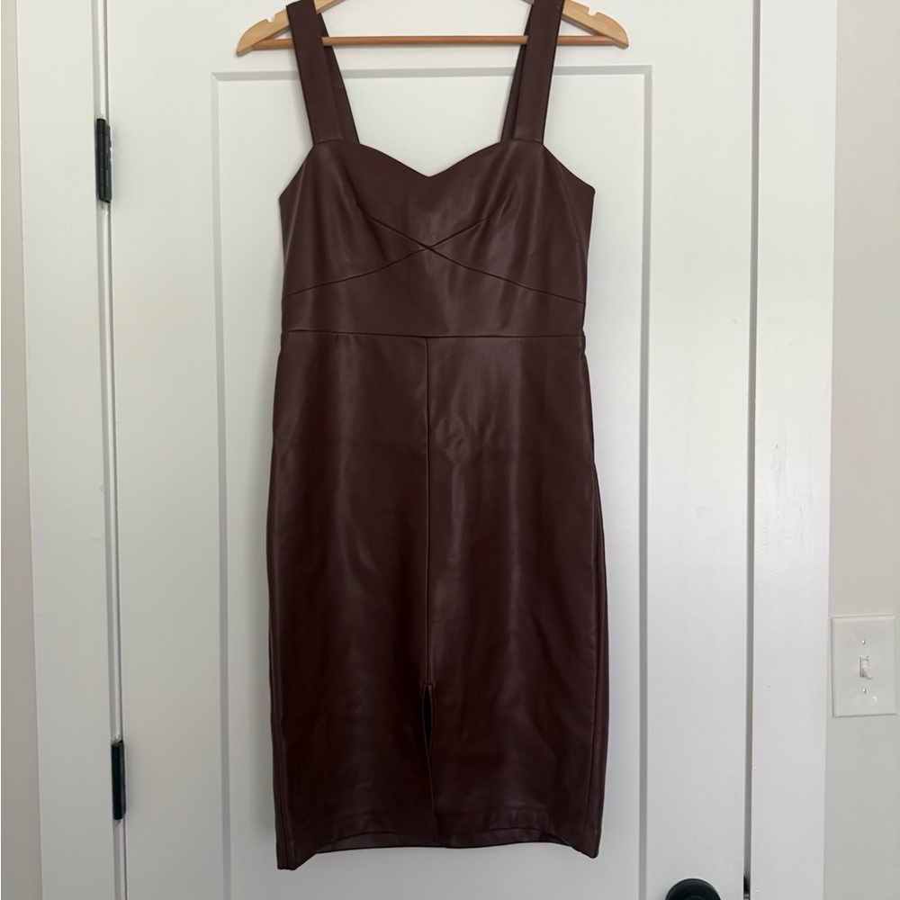 French Connection Maroon Sweetheart Sheath Midi Dress